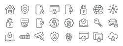 Safety, Security, Protection Thin Line Icons. For Website Marketing Design, Logo, App, Template, Ui, Etc. Vector Illustration.