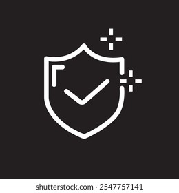 Ícones de linha fina de proteção, segurança e proteção. Para design de marketing do site, logotipo, aplicativo, modelo, ilustração de vetor.