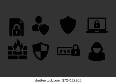 Iconos de línea delgada de seguridad, protección, protección. Trazo editable. Para el diseño de marketing de Sitio web, logotipo, App, Plantilla, ui, etc. Ilustración vectorial.