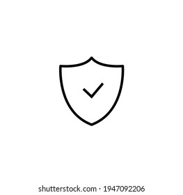 Ilustración de vectores de icono de línea delgada simple con signo de seguridad