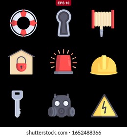 Safety set icons stock vector illustration