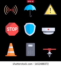 Safety set icons stock vector illustration
