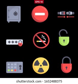 Safety set icons stock vector illustration