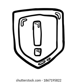 protector de seguridad software antivirus lineareart ilustración del vector plantilla de diseño con estilo dibujado a mano del doodle