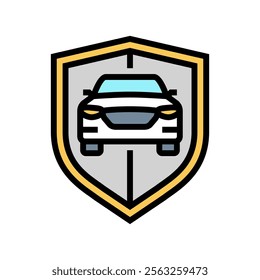 safety shield autonomous vehicle color icon vector. safety shield autonomous vehicle sign. isolated symbol illustration