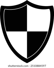 Safety shield Black and white, Protection shield icon, shield icon, Secure and protection symbol