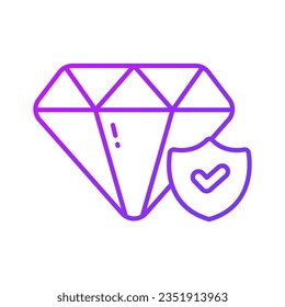 Safety shield with diamond, well designed vector of diamond protection