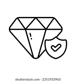 Protector de seguridad con diamantes, vector bien diseñado de protección de diamantes