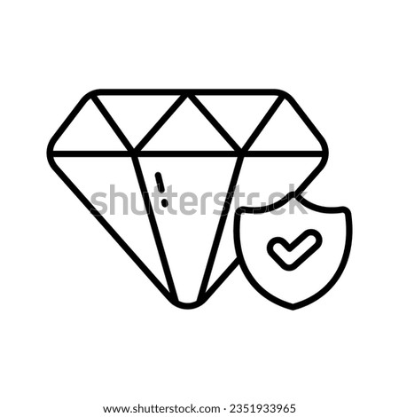 Safety shield with diamond, well designed vector of diamond protection