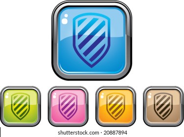 Safety Shield Glossy Button