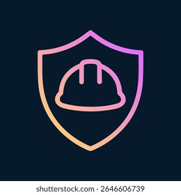 Escudo de seguridad casco interior. Ilustración de símbolo de icono