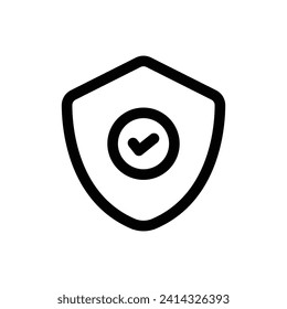 Safety Shield icon in trendy outline style isolated on white background. Safety Shield silhouette symbol for your website design, logo, app, UI. Vector illustration, EPS10.