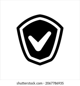 Safety shield icon vector graphic illustration