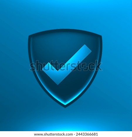 safety shield logo with checkmark to guard your data and privacy vector