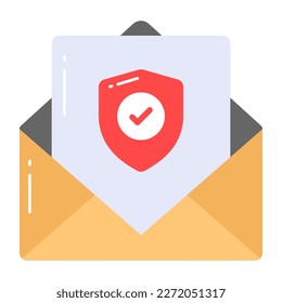 Protector de seguridad con diseño de vector de correo electrónico, icono modificable