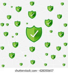 Safety shield securty network connection vector illustration eps10