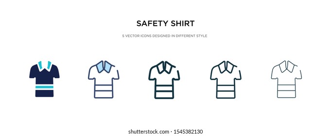 safety shirt icon in different style vector illustration. two colored and black safety shirt vector icons designed in filled, outline, line and stroke style can be used for web, mobile, ui