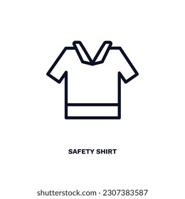 safety shirt icon. Thin line safety shirt icon from fashion and things  collection. Outline vector isolated on white background. Editable safety shirt symbol can be used web and mobile