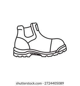 Design de ilustração plana vetor de contorno de sapato de segurança
