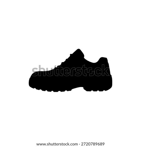 Safety shoe silhouette vector flat illustration design.