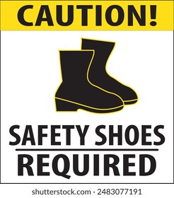 Safety shoes required industrial warning sign notice vector
