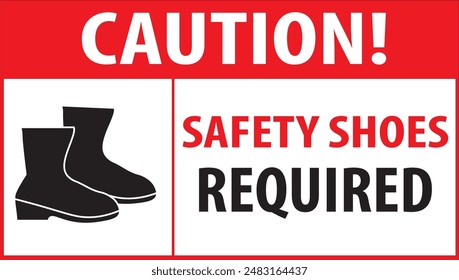 Safety shoes required industrial warning sign notice vector