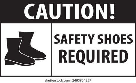 Safety shoes required industrial warning sign notice vector