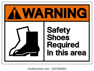 Safety Shoes Required In This Area Symbol Sign, Vector Illustration, Isolated On White Background Label .EPS10