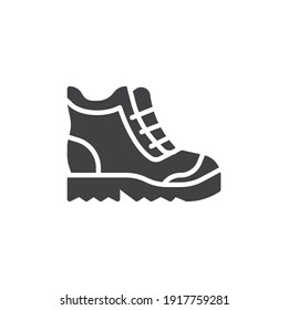 Safety Shoes Vector Icon. Filled Flat Sign For Mobile Concept And Web Design. Work Boots Glyph Icon. Symbol, Logo Illustration. Vector Graphics