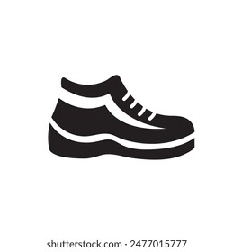 Safety Shoes vector icon. Protective boot trendy style flat black illustration for web and app on white background..eps