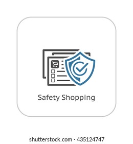 Safety Shopping Icon. Flat Design.
