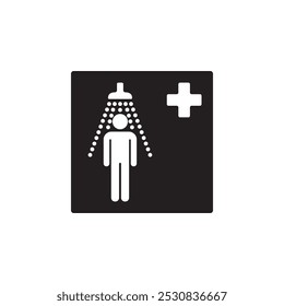  safety shower icon symbol sign vector