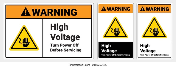 Safety Sign Danger High Voltage Turn Stock Vector (Royalty Free ...