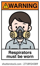 Warnhinweis Gefahrenhinweis Achtung Sicherheit First Respirators Atemschutz muss getragen werden