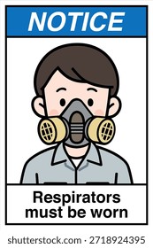 Warnhinweis Gefahrenhinweis Achtung Sicherheit First Respirators Atemschutz muss getragen werden