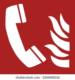 Safety sign - fire emergency telephone vector sticker