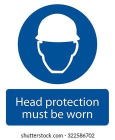 Ear eye and head protection must be worn warning reflective sign stickers decals 