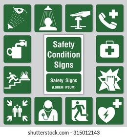 Safety Sign Icon For Poster Sign In Factory. Vector Illustration