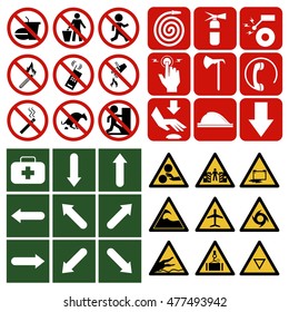 Safety sign, Mandatory sign, Safety instruction,Warning signs, Commanded signs