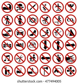 Safety Sign Mandatory Sign Safety Instructionwarning Stock Vector ...