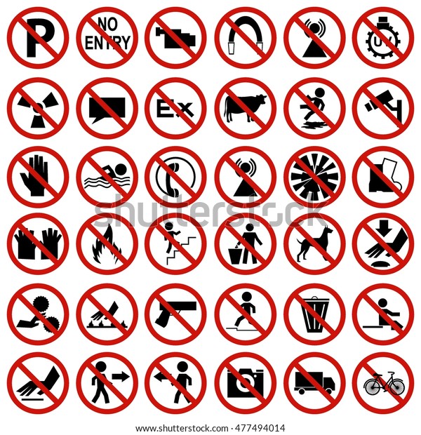 Safety Sign Mandatory Sign Safety Instructionwarning Stock Vector ...