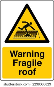 Safety Sign Marking Label Symbol Pictogram Standards Warning Fragile roof