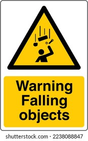 Safety Sign Marking Label Symbol Pictogram Standards Warning Falling objects