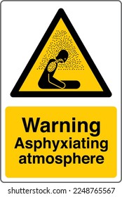 Safety Sign Marking Label Symbol Pictogram Standards Warning Asphyxiating atmosphere.