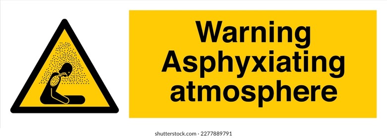 Safety Sign Marking Label Symbol Pictogram Standards Warning Asphyxiating atmosphere Landscape.