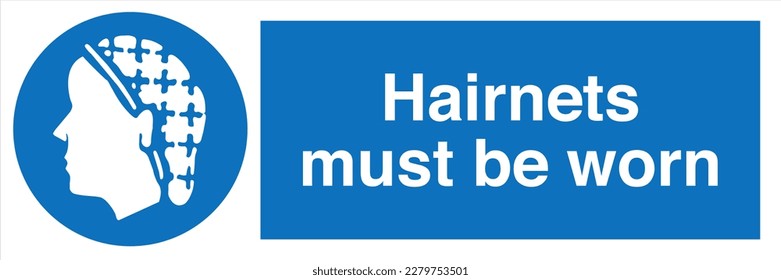 Safety Sign Marking Label Symbol Pictogram Standards Mandatory Hairnets must be worn