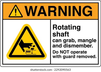 Safety Sign Marking Label Symbol Pictogram Standards Warning Cutting of Fingers Rotating Shaft