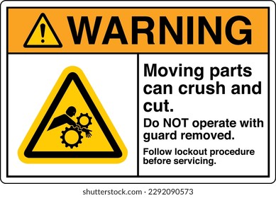 Safety Sign Marking Label Symbol Pictogram Standards Warning Arm Entanglement Rotating Gears