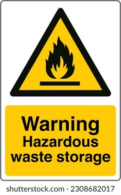 Safety Sign Marking Label Symbol Pictogram Standards Warning Hazardous waste storage