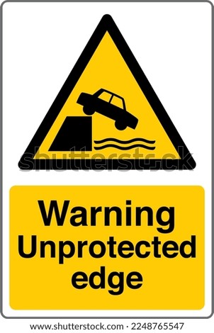 Safety Sign Marking Label Symbol Pictogram Standards Warning Unprotected edge.